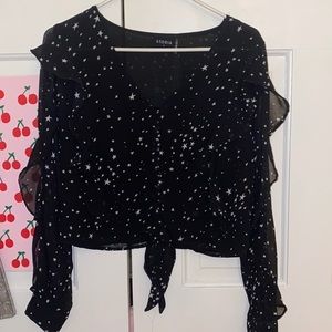 Ruffled Long Sleeve Blouse